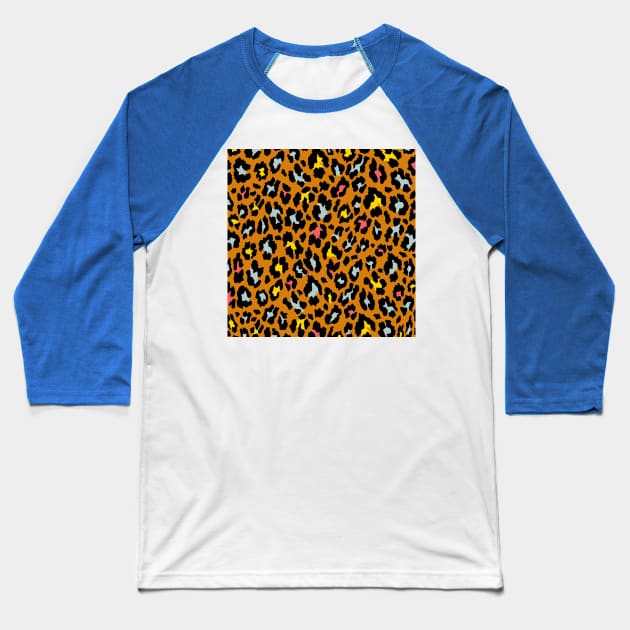 Leopard Spots Pattern Baseball T-Shirt by gnomeapple